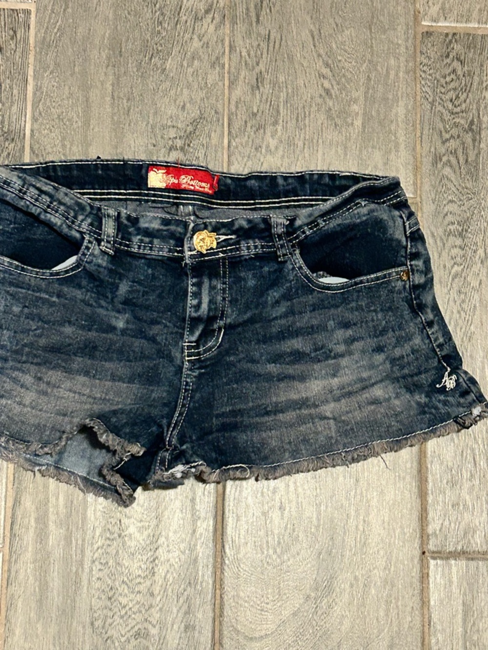 Apple Bottoms Women's Black Washed Denim Cutoff Shorts - size 9/10